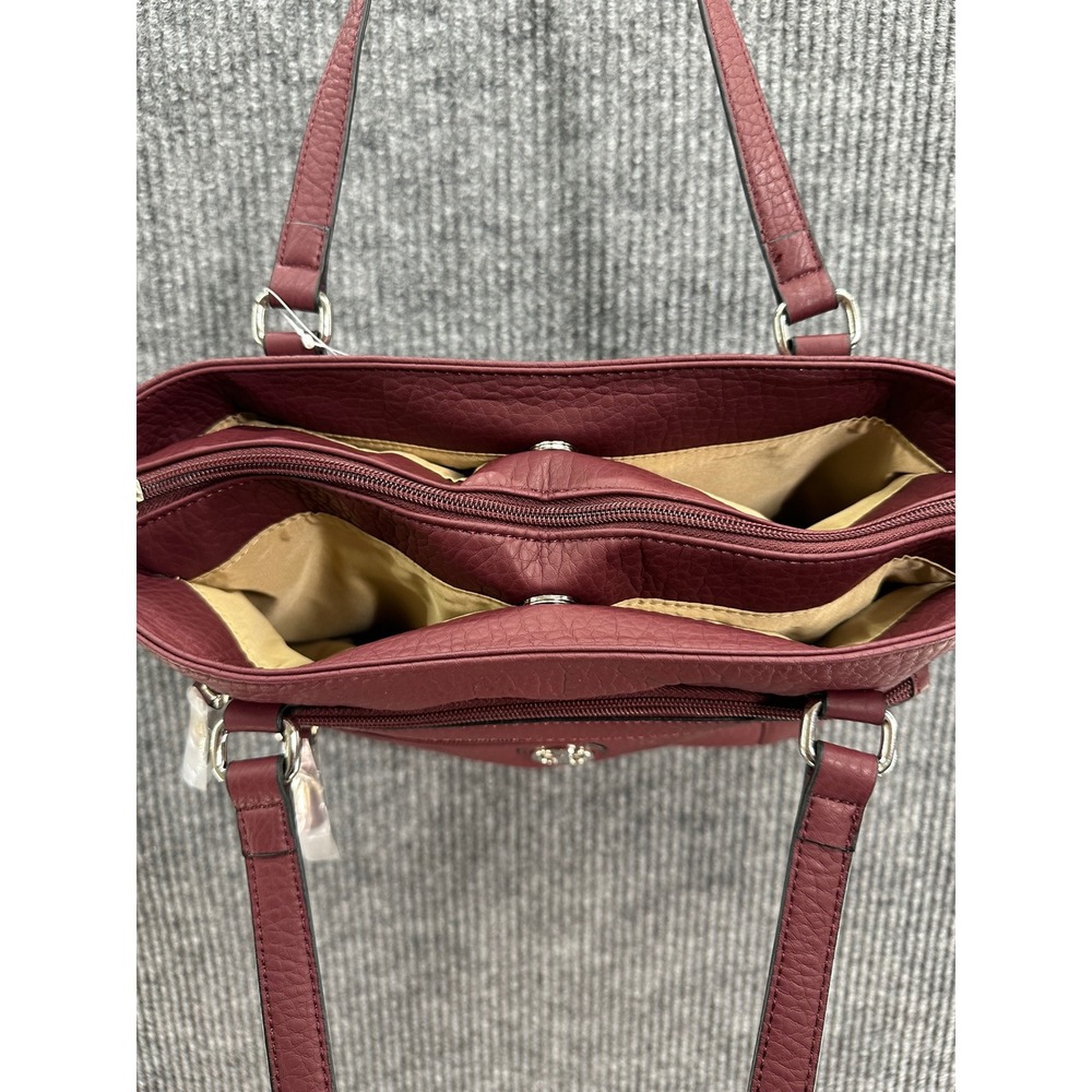Giani Bernini Tote Bag Womens Wine Red New Pebble Faux Leather 100023940 - Picture 4 of 12
